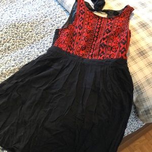 Forever 21 Dresses - Red and Black Embroidered Dress Forever 21 Dresses - Red and Black Embroidered Dress